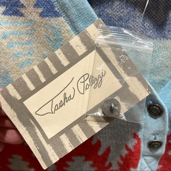 Tasha Polizzi “Sonoma” Aztec Sweater Dress NWT 100% Cotton Blue & Cream Sz S - Picture 10 of 11